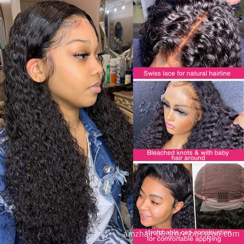Wholesale Kinky Curly Hd Lace Front Wig Brazilian Virgin Human Hair Transparent Lace Closure Wigs Pre Plucked for black women